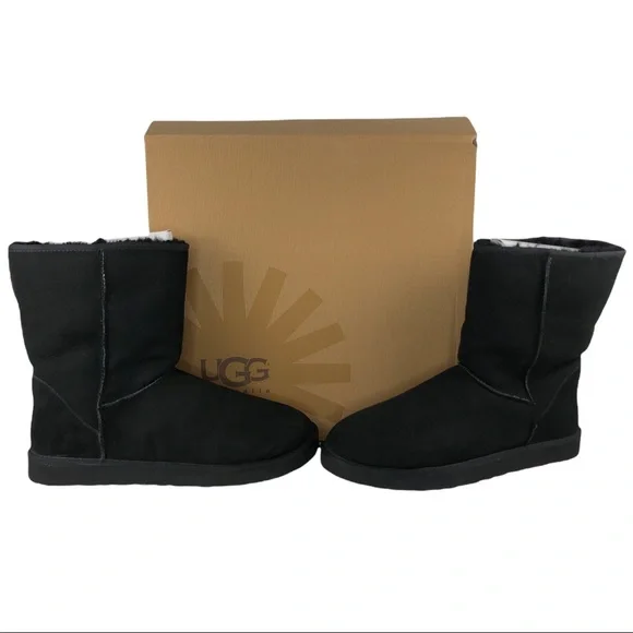 UGG | Shoes | Ugg Classic Short Black Sheepskin Winter Boots 